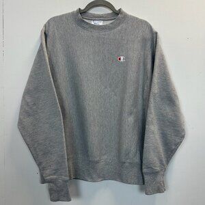 Champion Reverse Weave Grey Crewneck Pullover Sweatshirt Medium‎